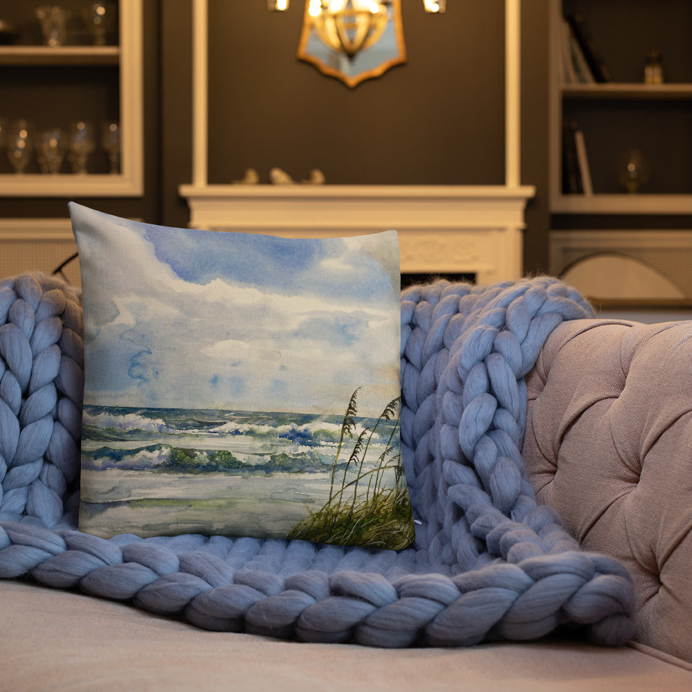 Outer Banks Fences & Waves double-sided Premium Pillow