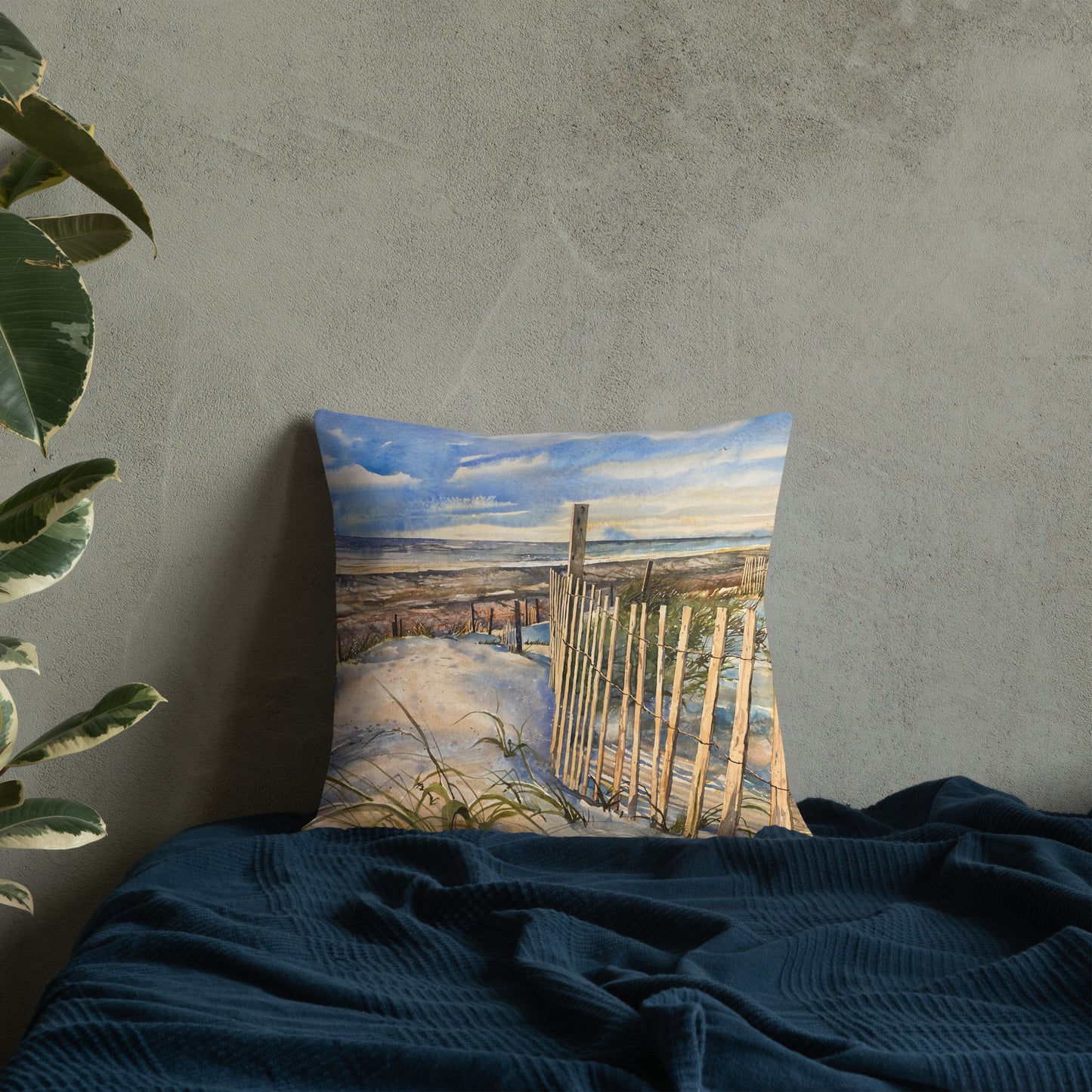 Outer Banks Fences & Waves double-sided Premium Pillow