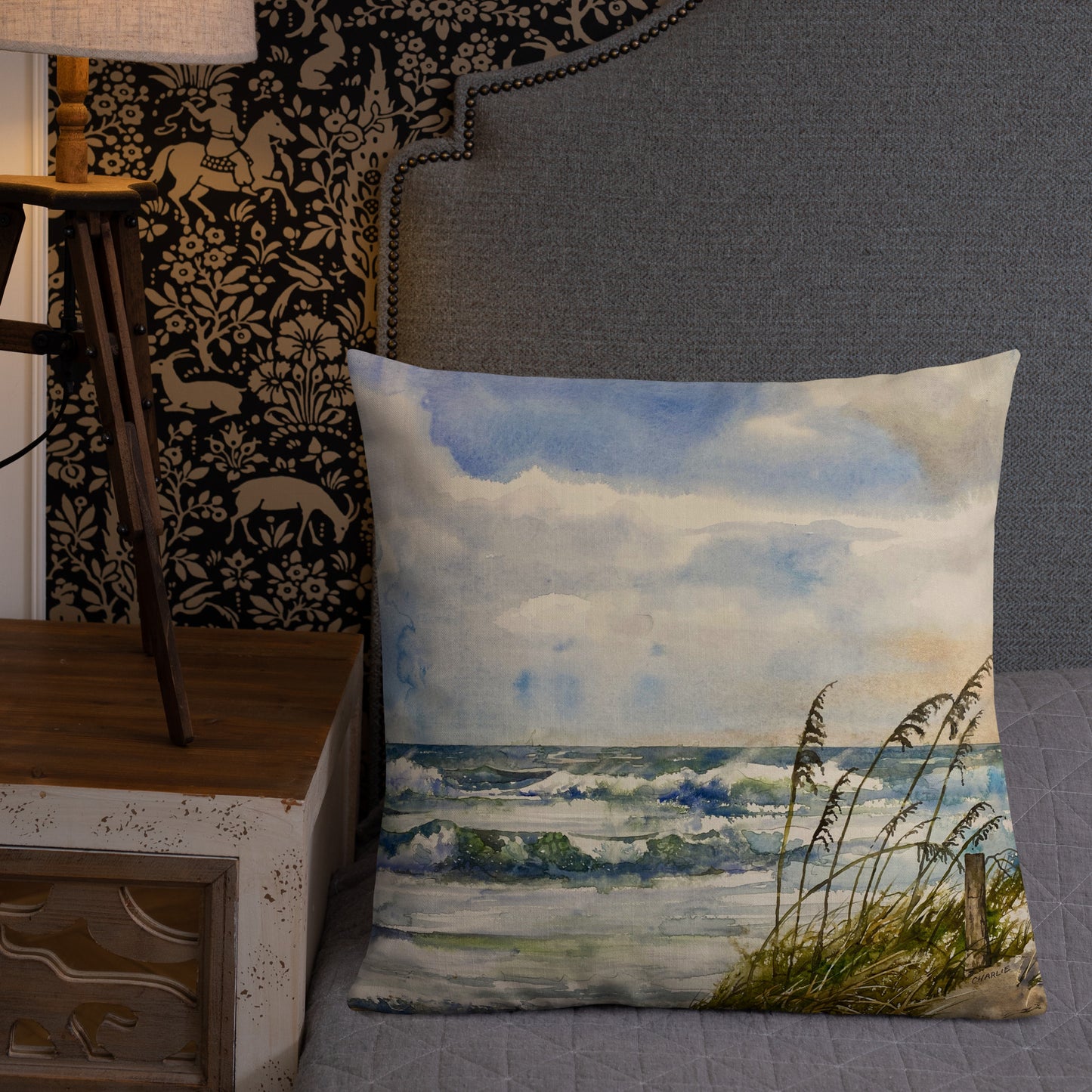 Outer Banks Fences & Waves double-sided Premium Pillow