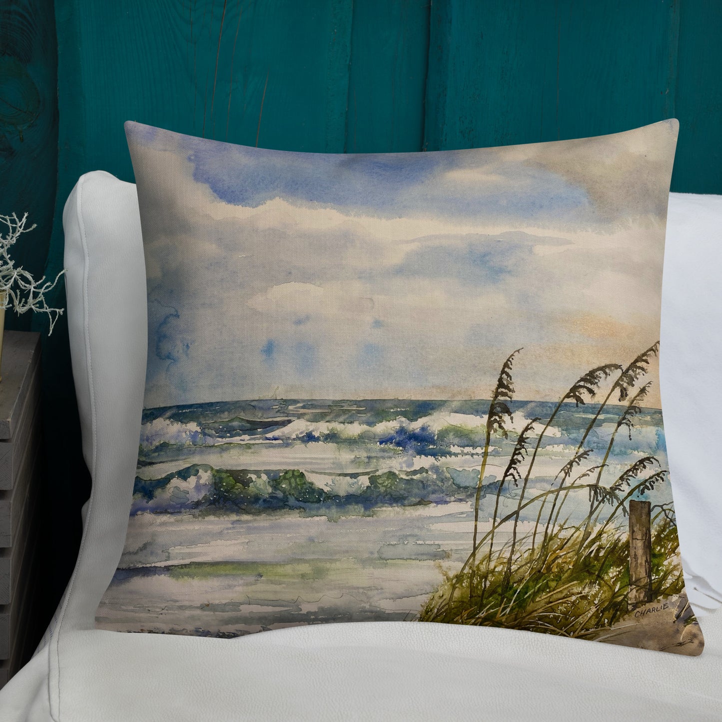 Outer Banks Fences & Waves double-sided Premium Pillow