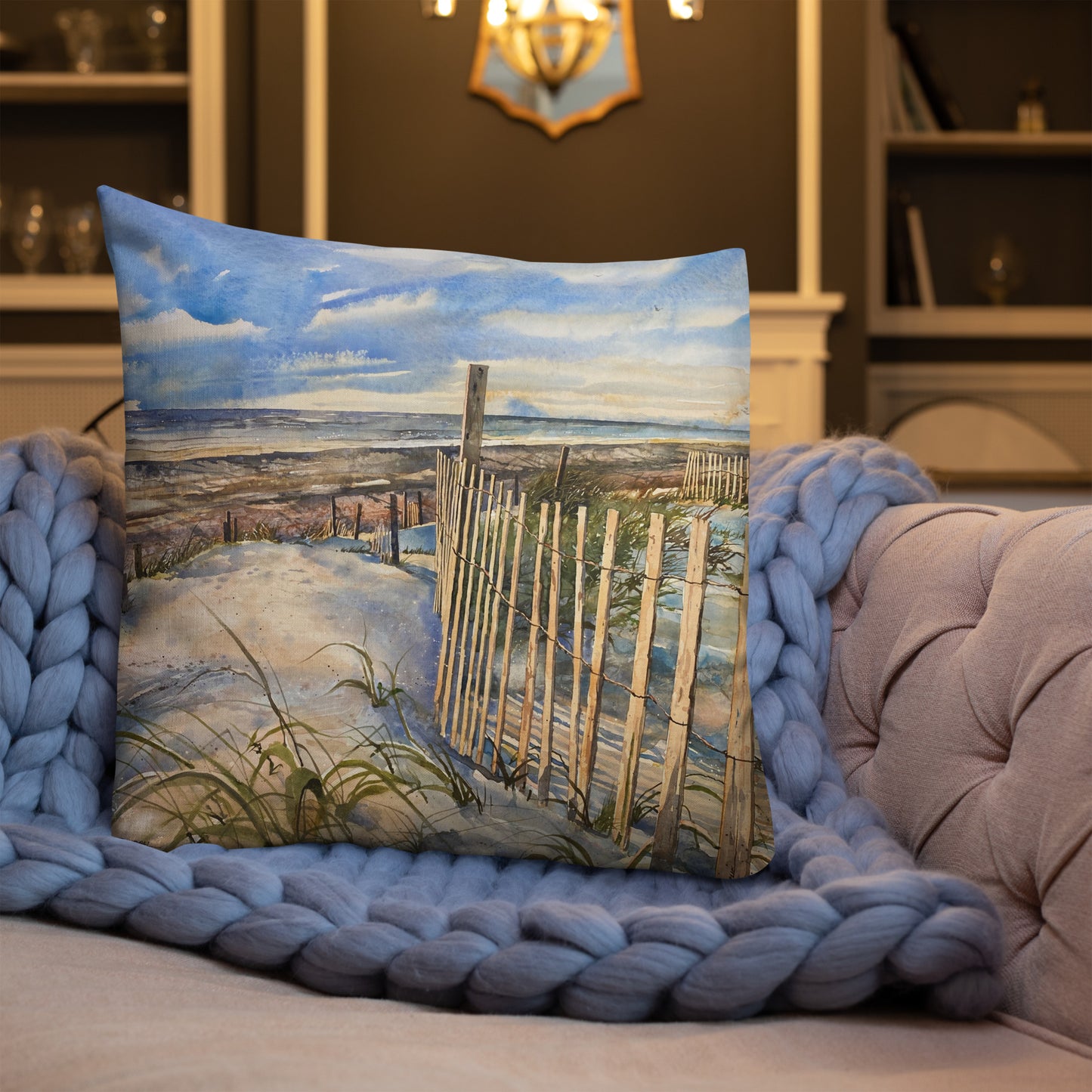 Outer Banks Fences & Waves double-sided Premium Pillow