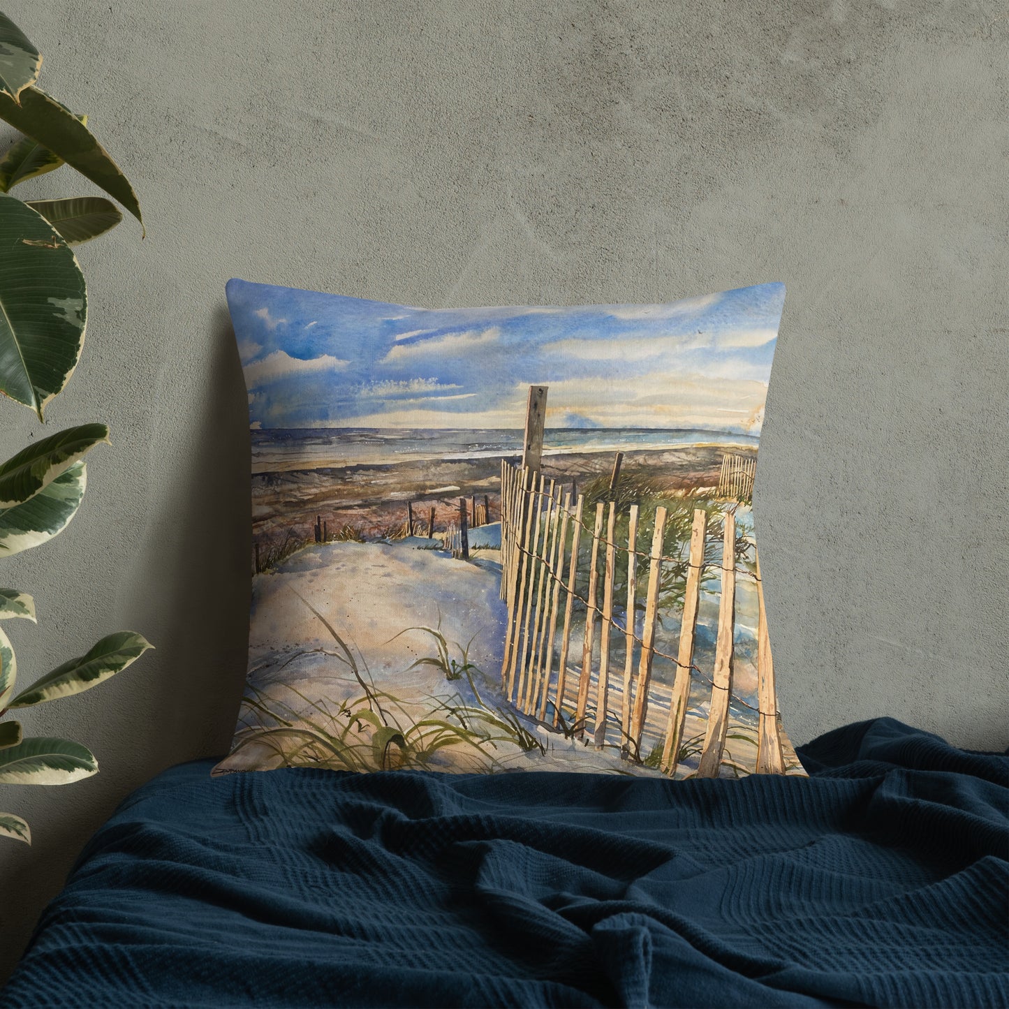 Outer Banks Fences & Waves double-sided Premium Pillow