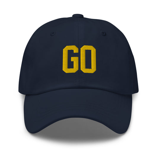 Michigan "GO" classic chino unstructured cap (see GO BLUE bundle below)